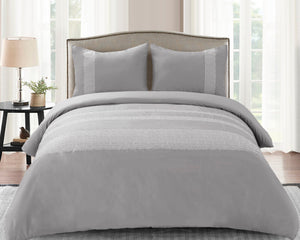 Pebble Cotton Comforter Set in Grey - Wonderhome