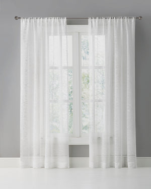 Sarabeth Burnout Panel Curtains in White - Wonderhome