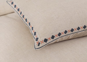 RAVELLO Natural Linen Texture Embroidered Quality Quilt Cover