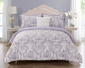 Treviso Microfiber Comforter Set in Purple - Wonderhome