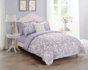 Treviso Microfiber Comforter Set in Purple - Wonderhome