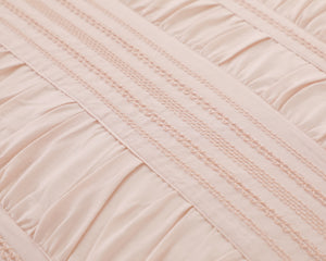 Ruched Cotton Comforter Set in Pink - Wonderhome
